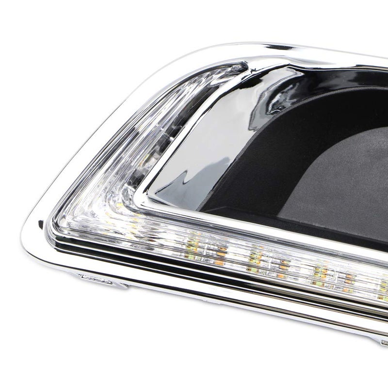 Dreamseek 3 Colors LED DRL Compatible With Chevy Malibu 2013 2014 2015, Malibu Limited 2016 Daytime Running Light Fog Lamp Bezel With Yellow Turn Signal + Blue Night Mode - Image 3